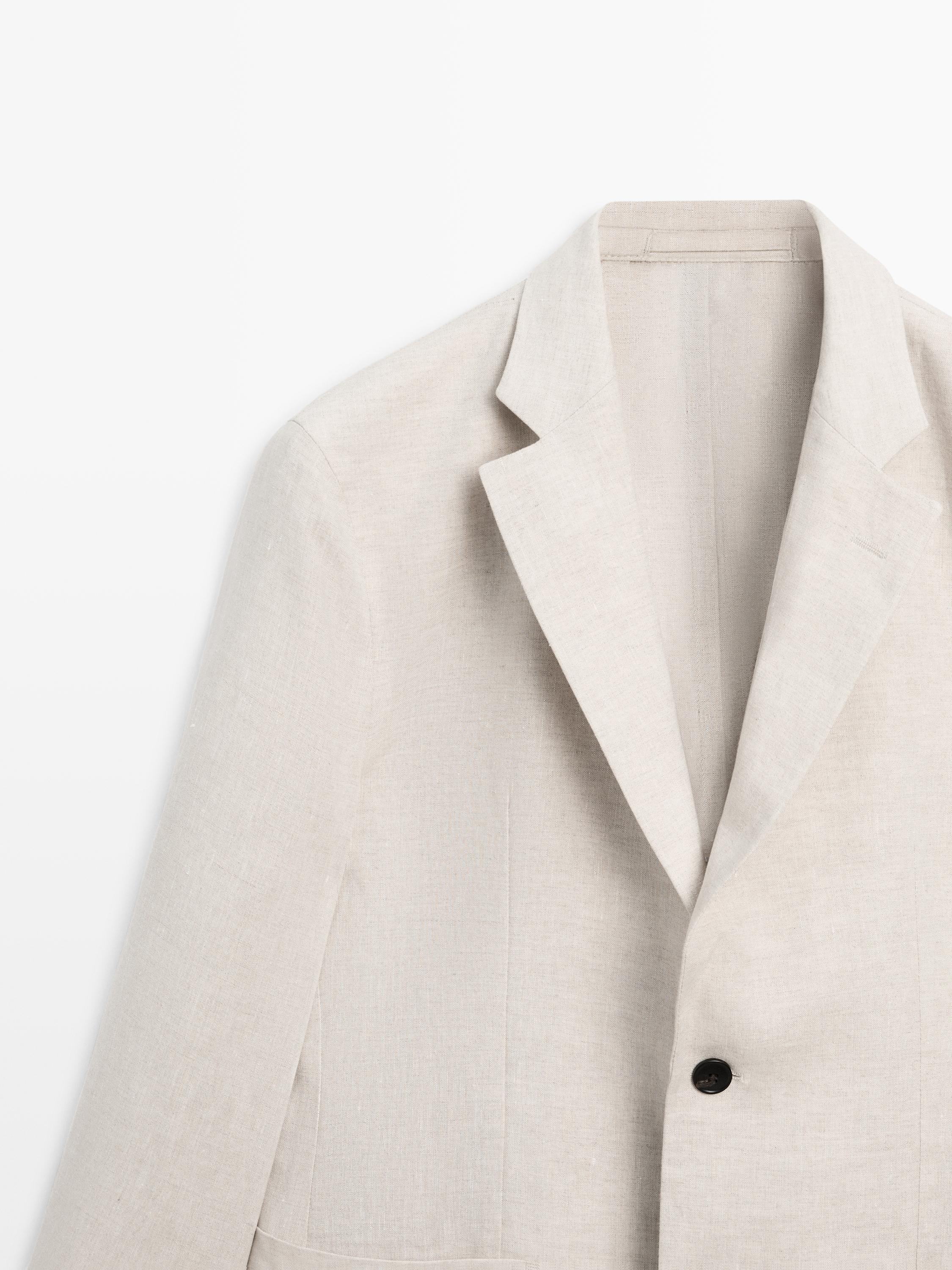 Veste de costume 100 % lin avec poches